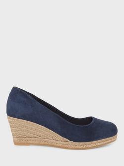 Hobbs Anna Suede Wedge Heel Espadrilles, Navy