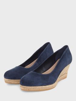 Hobbs Anna Suede Wedge Heel Espadrilles - view 2, Navy