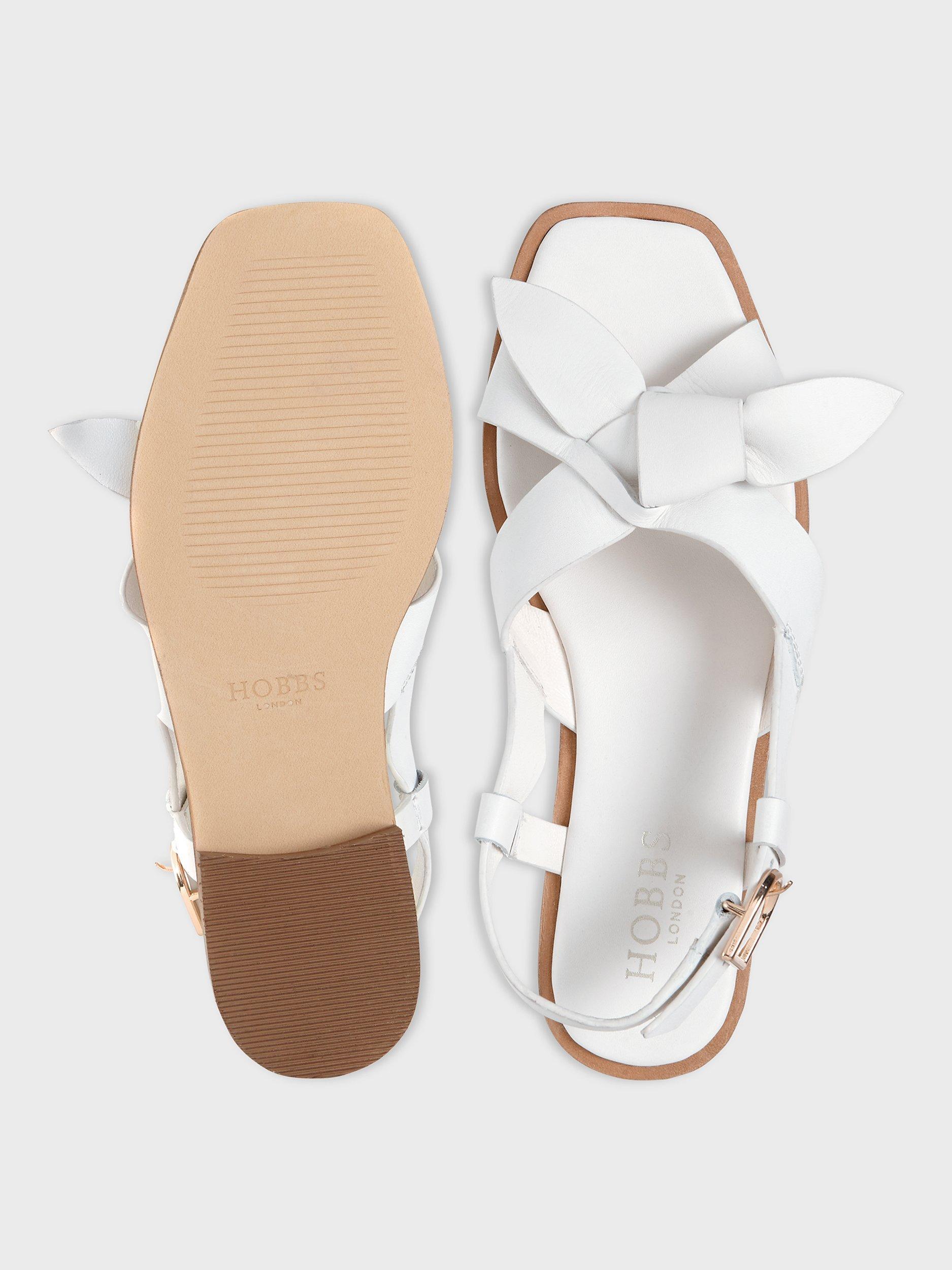 Product image 3 of 4, which shows Hobbs Aubrey Leather Footbed Sandals, Ivory, 6