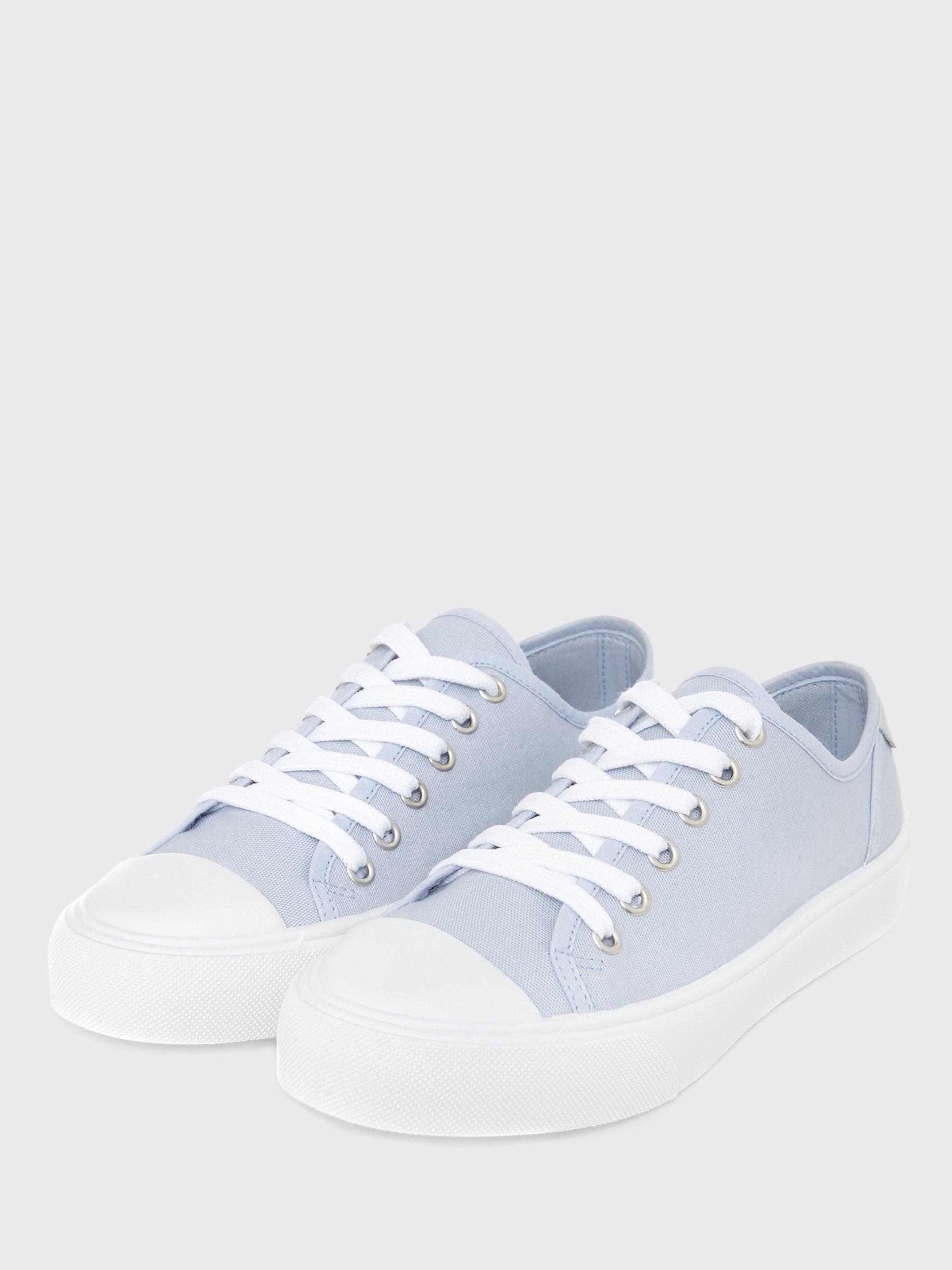 Product image 4 of 5, which shows Hobbs Bess Cotton Canvas Trainers, Blue, 3