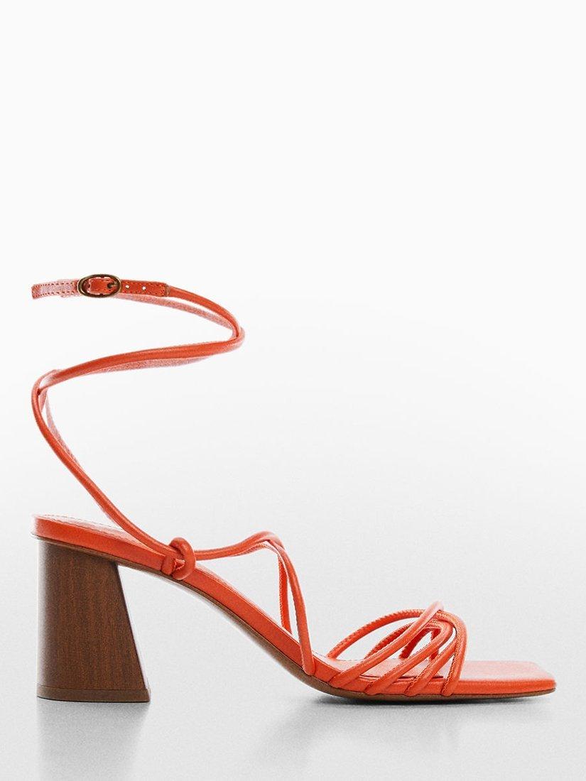 Mango Quad Lace Up Sandals, Orange