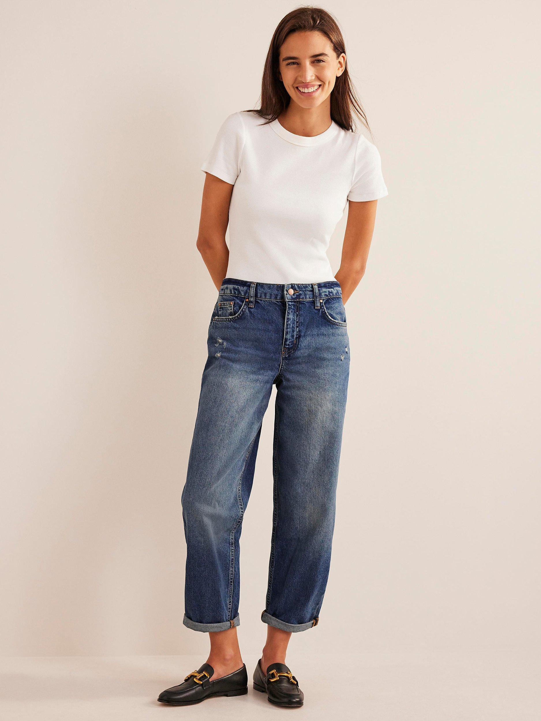 Boden Boyfriend Straight Leg Jeans, Light Vintage, 16