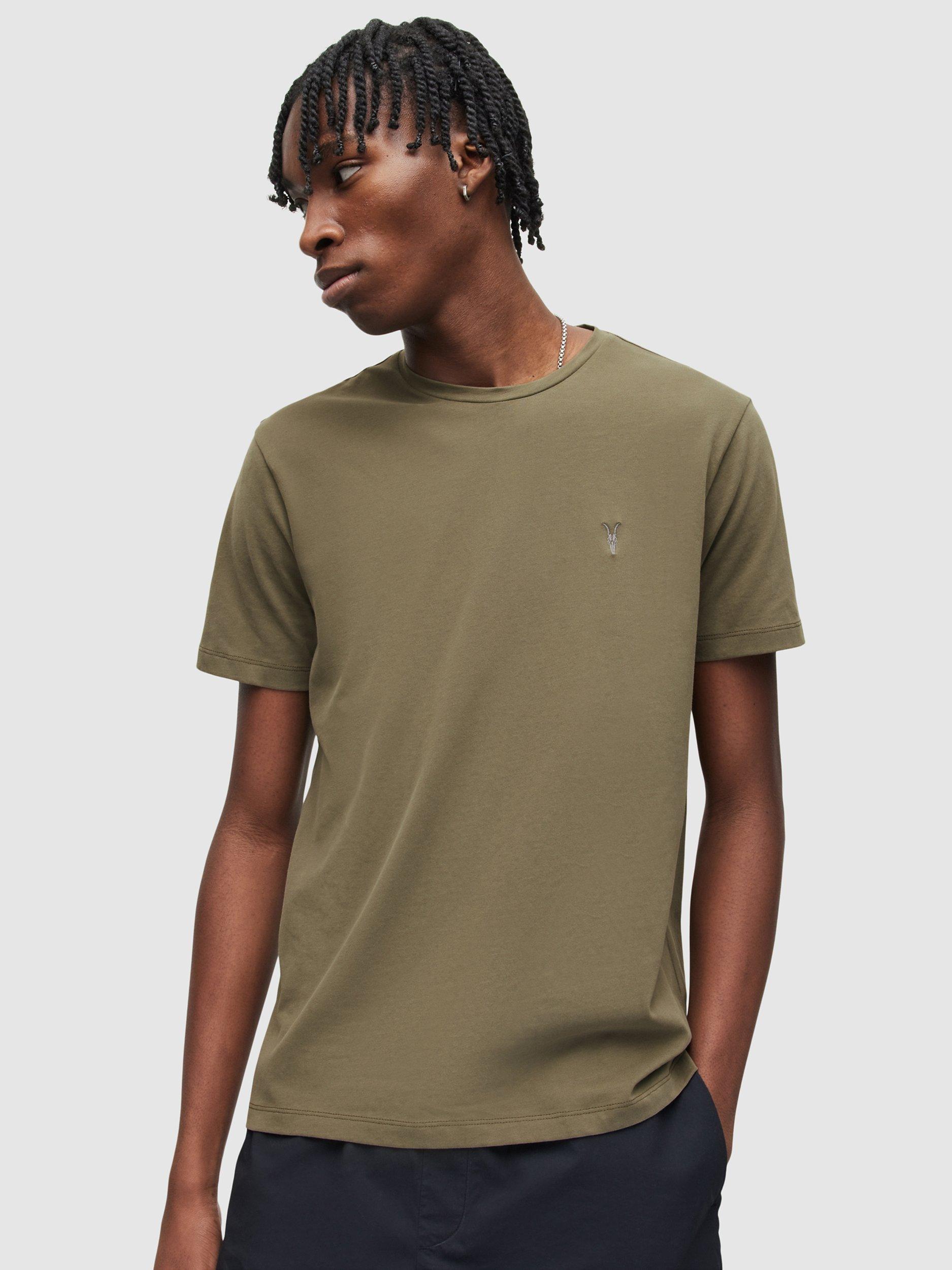 AllSaints Brace Short Sleeve Crew Neck T-Shirt, Leaf Green