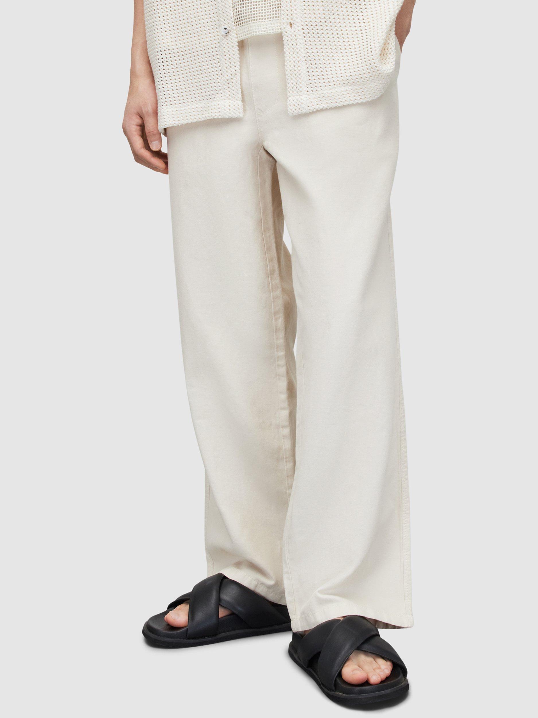 AllSaints Hanbury Straight Trousers, Oyster Grey