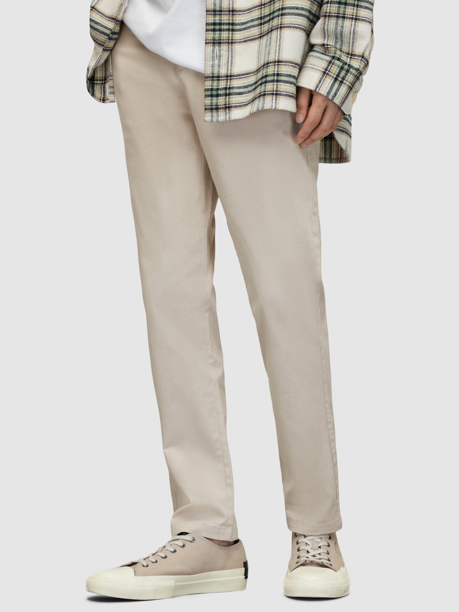 AllSaints Walde Cotton Chino Trousers, Biscuit Taupe