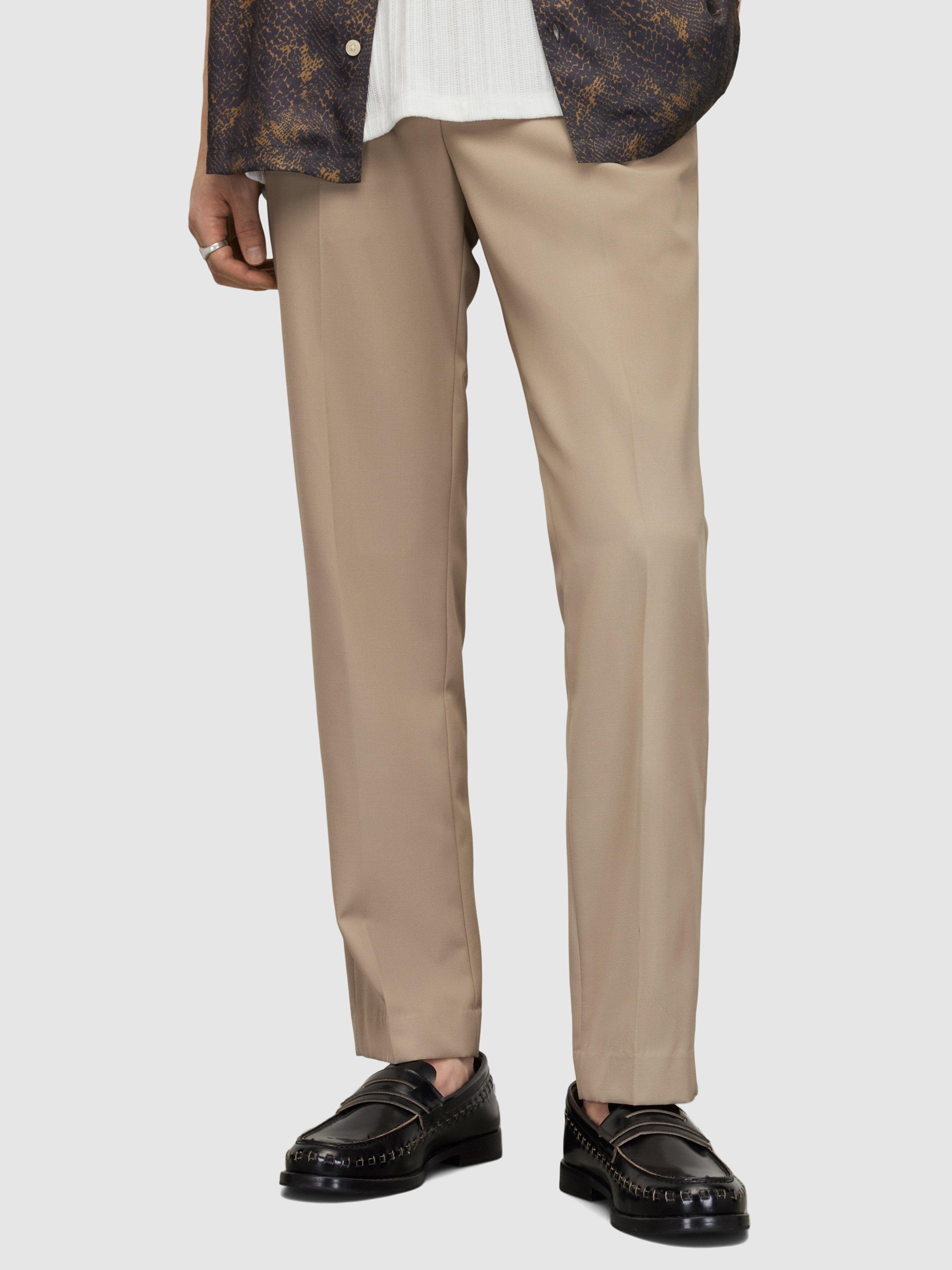AllSaints Talia Wool Blend Trousers, Fawn Beige