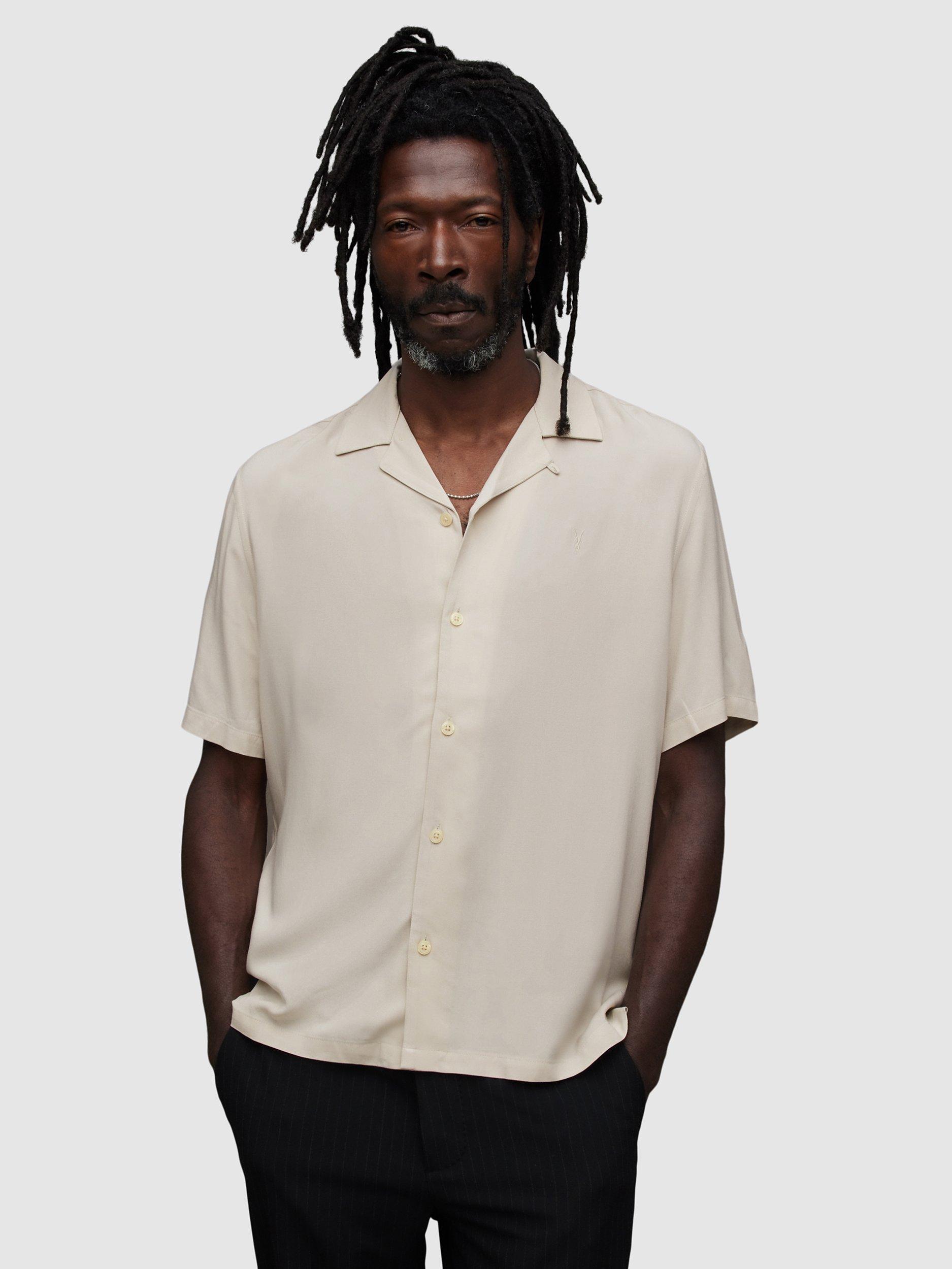 AllSaints Venice Short Sleeve Shirt, Clifftop Taupe