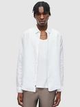 AllSaints Cypress Linen Long Sleeve Shirt, Optic White