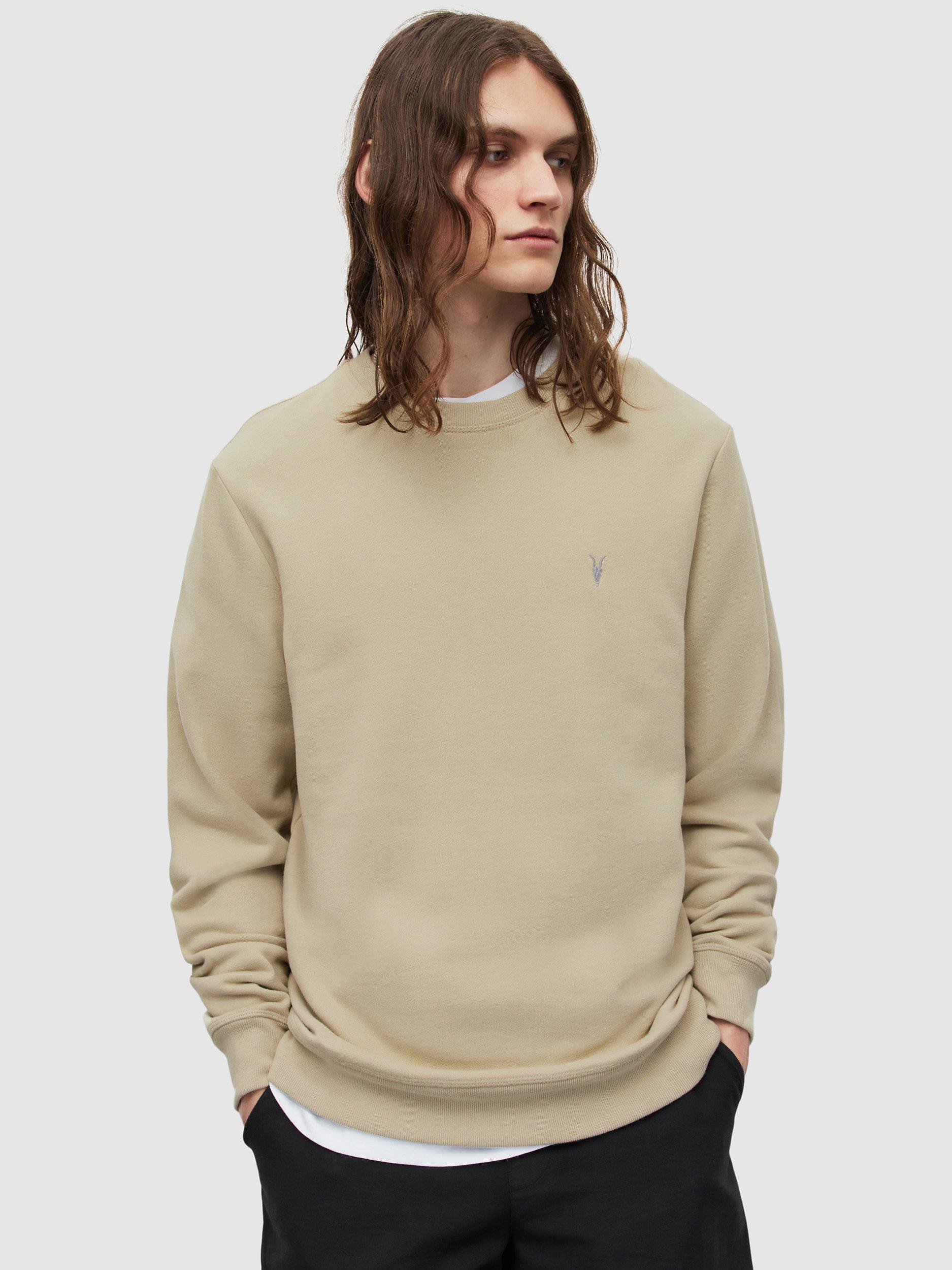 AllSaints Raven Crew Neck Sweatshirt, Clay Green