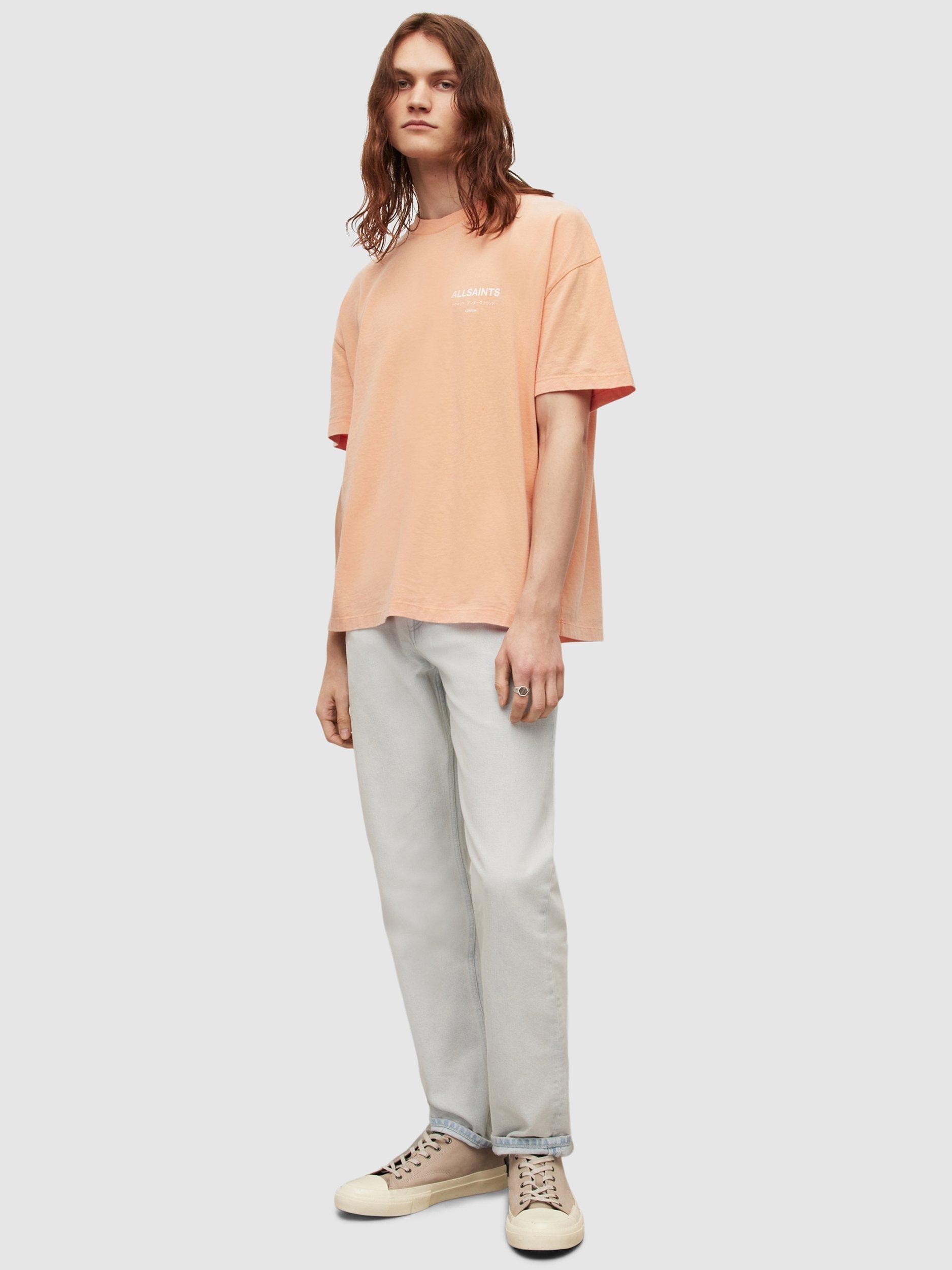 Product image 4 of 10, which shows AllSaints Underground T-Shirt, Orange/Cala White, XS