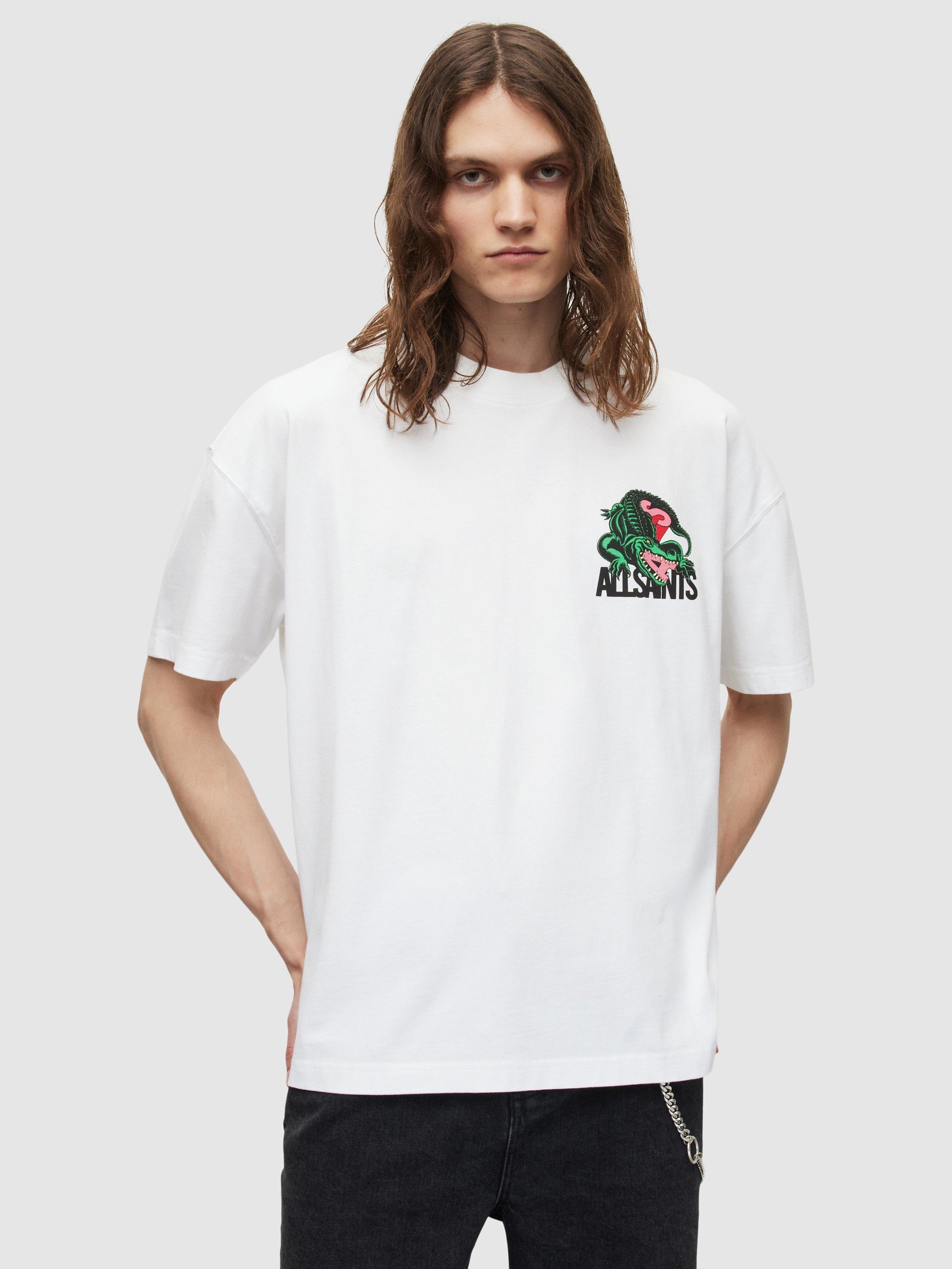 Product image 1 of 7, which shows AllSaints Gator Short Sleeve Crew T-Shirt, White, L