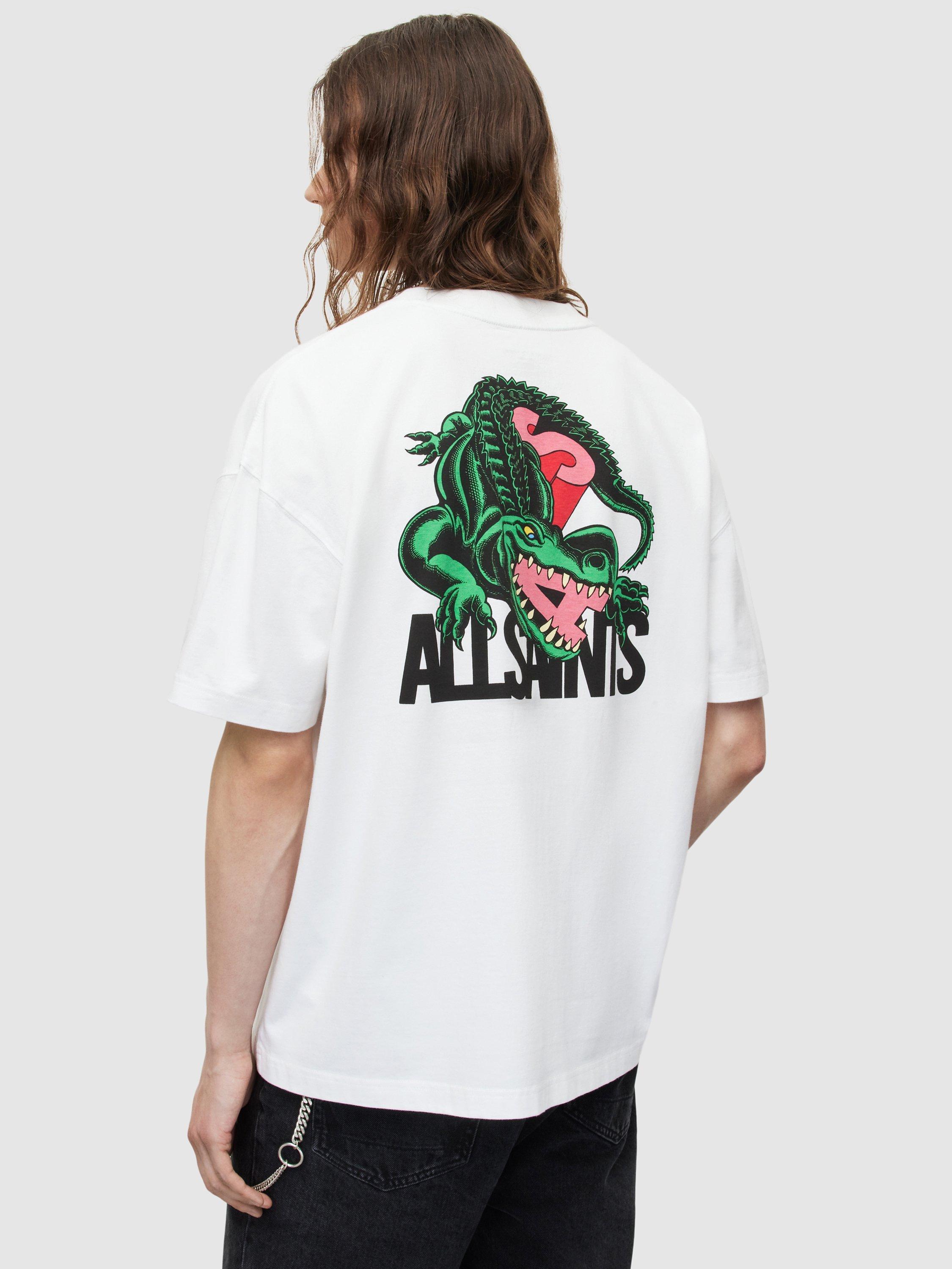 Product image 2 of 7, which shows AllSaints Gator Short Sleeve Crew T-Shirt, White, L