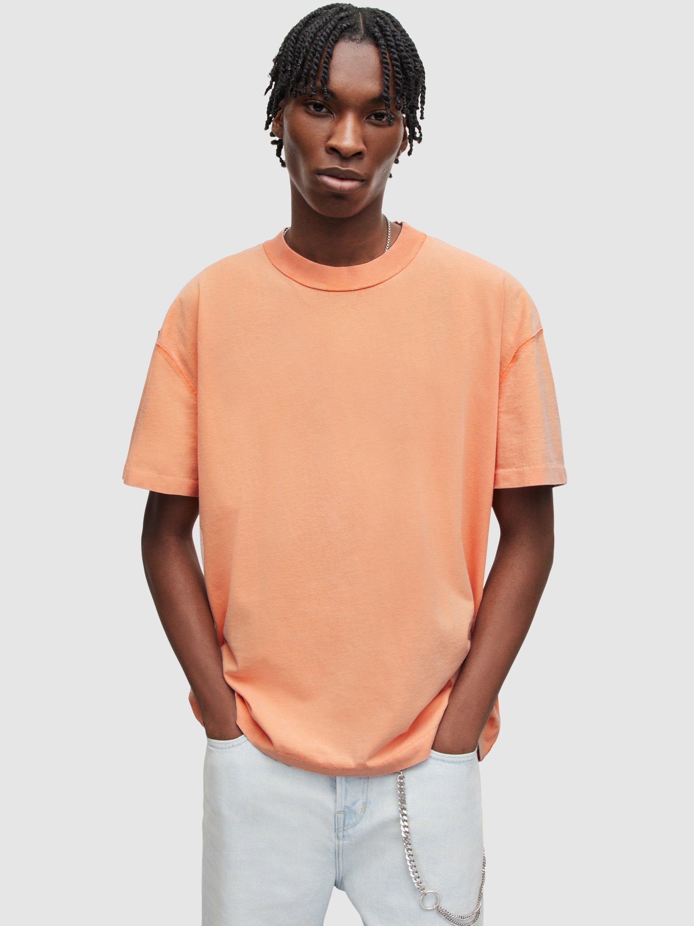 AllSaints Isac Short Sleeve T-Shirt, Sicilia Orange