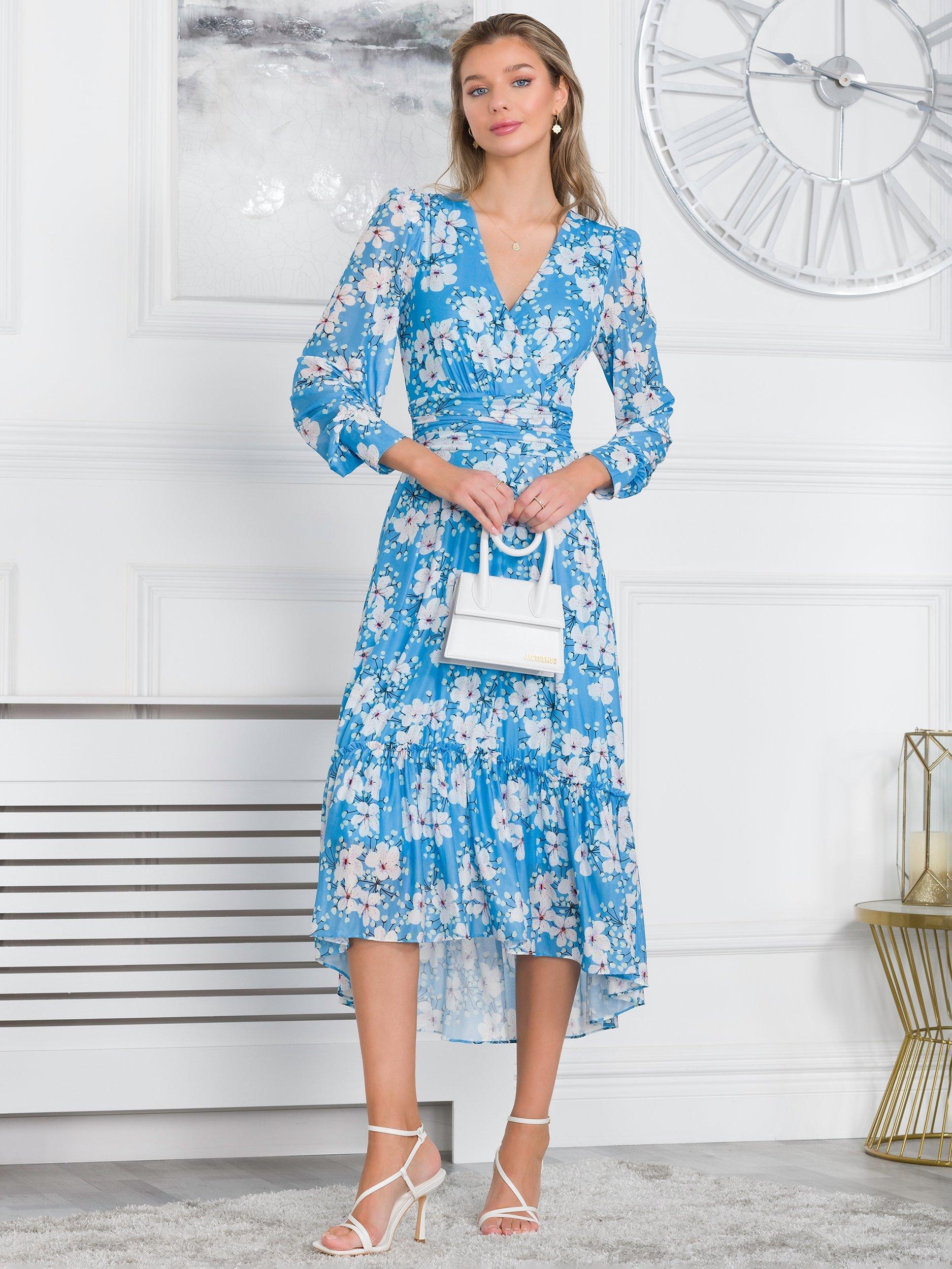 Jolie Moi Lilianna Floral Print Dress Blue