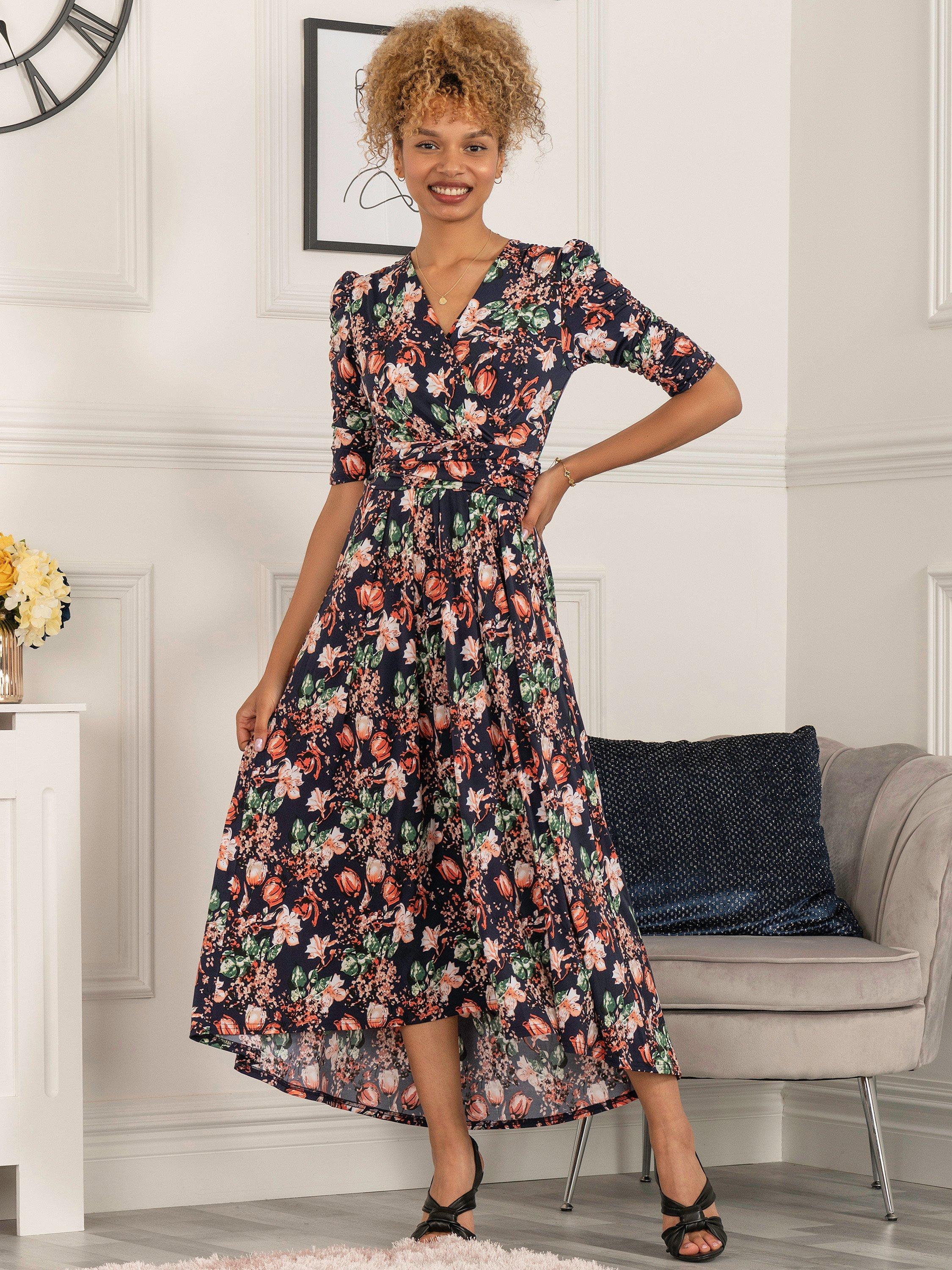 Jolie Moi Maanasi Jersey Maxi Dress, Navy Floral, 8