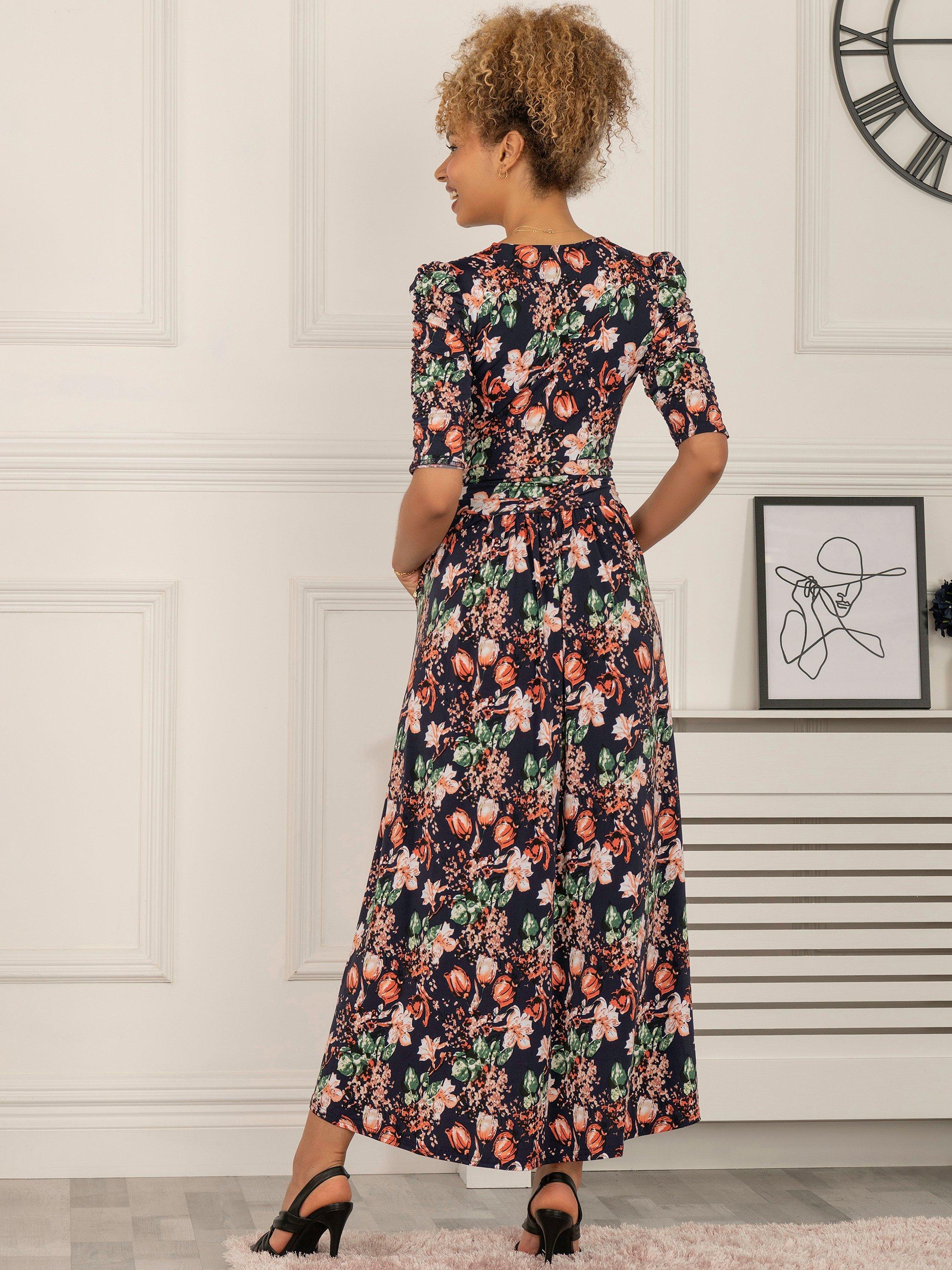 Jolie Moi Maanasi Jersey Maxi Dress, Navy Floral, 8