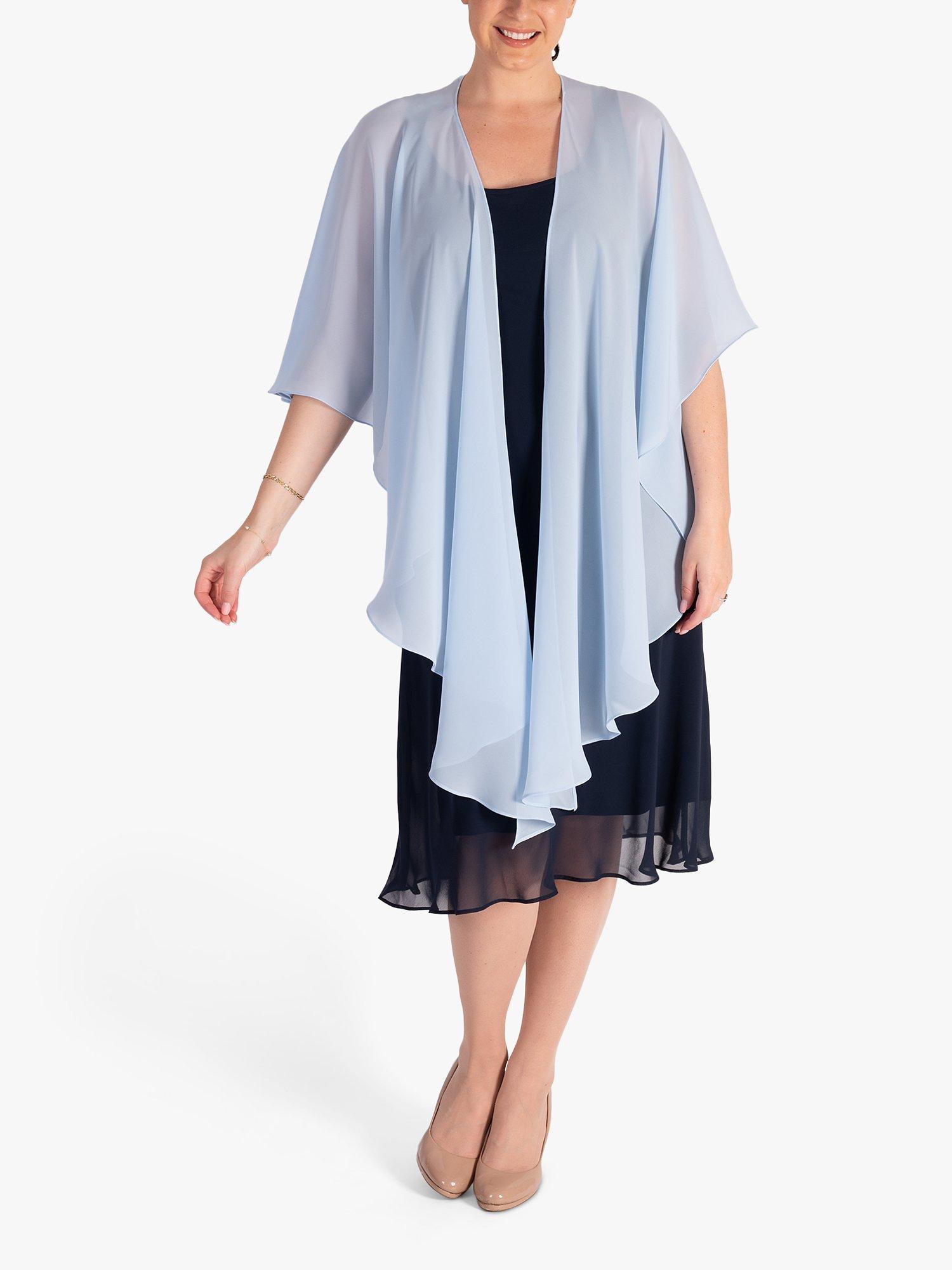 Product image 1 of 4, which shows chesca Chiffon Shawl, Sky Blue, One Size