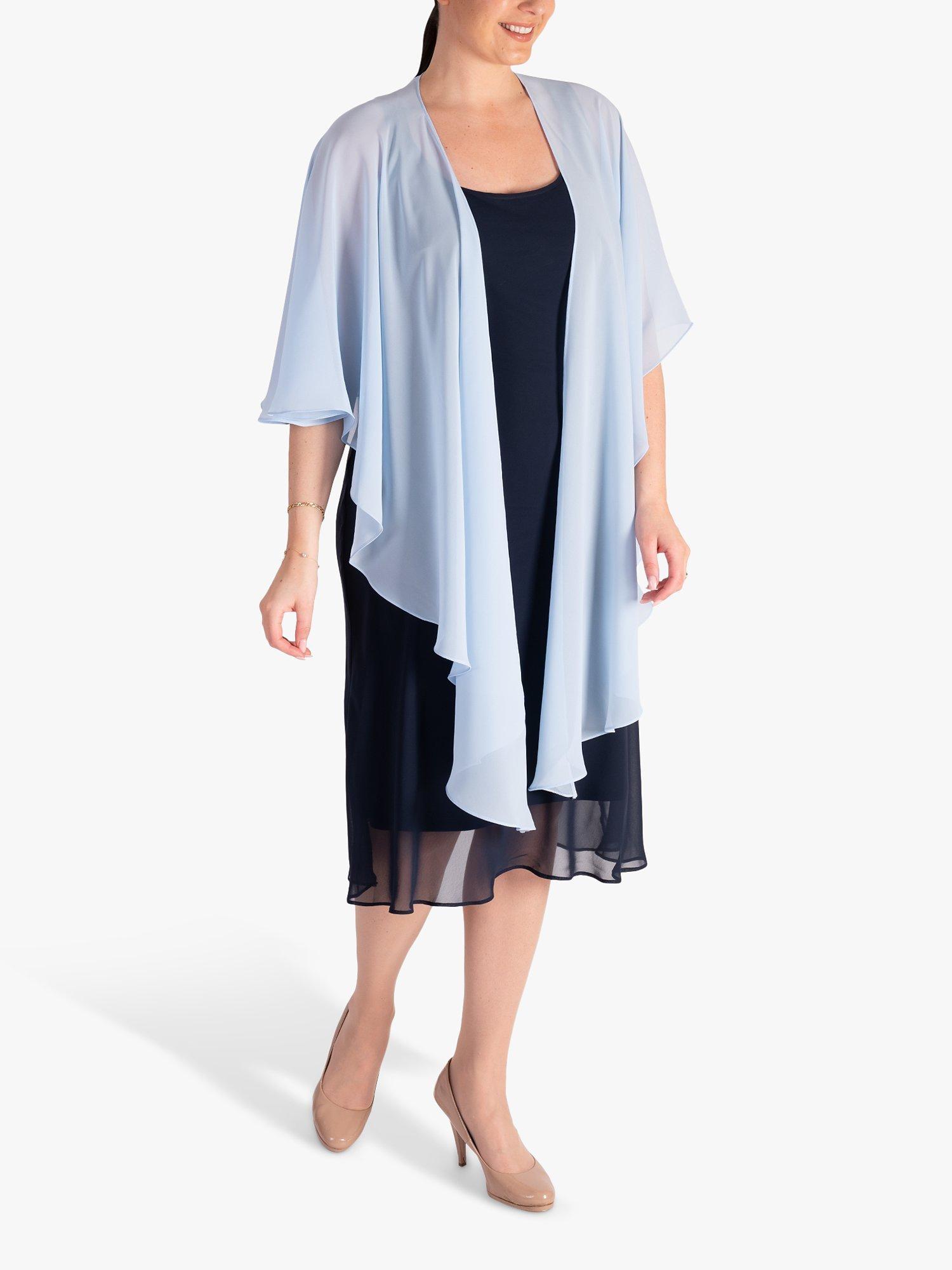 Product image 3 of 4, which shows chesca Chiffon Shawl, Sky Blue, One Size