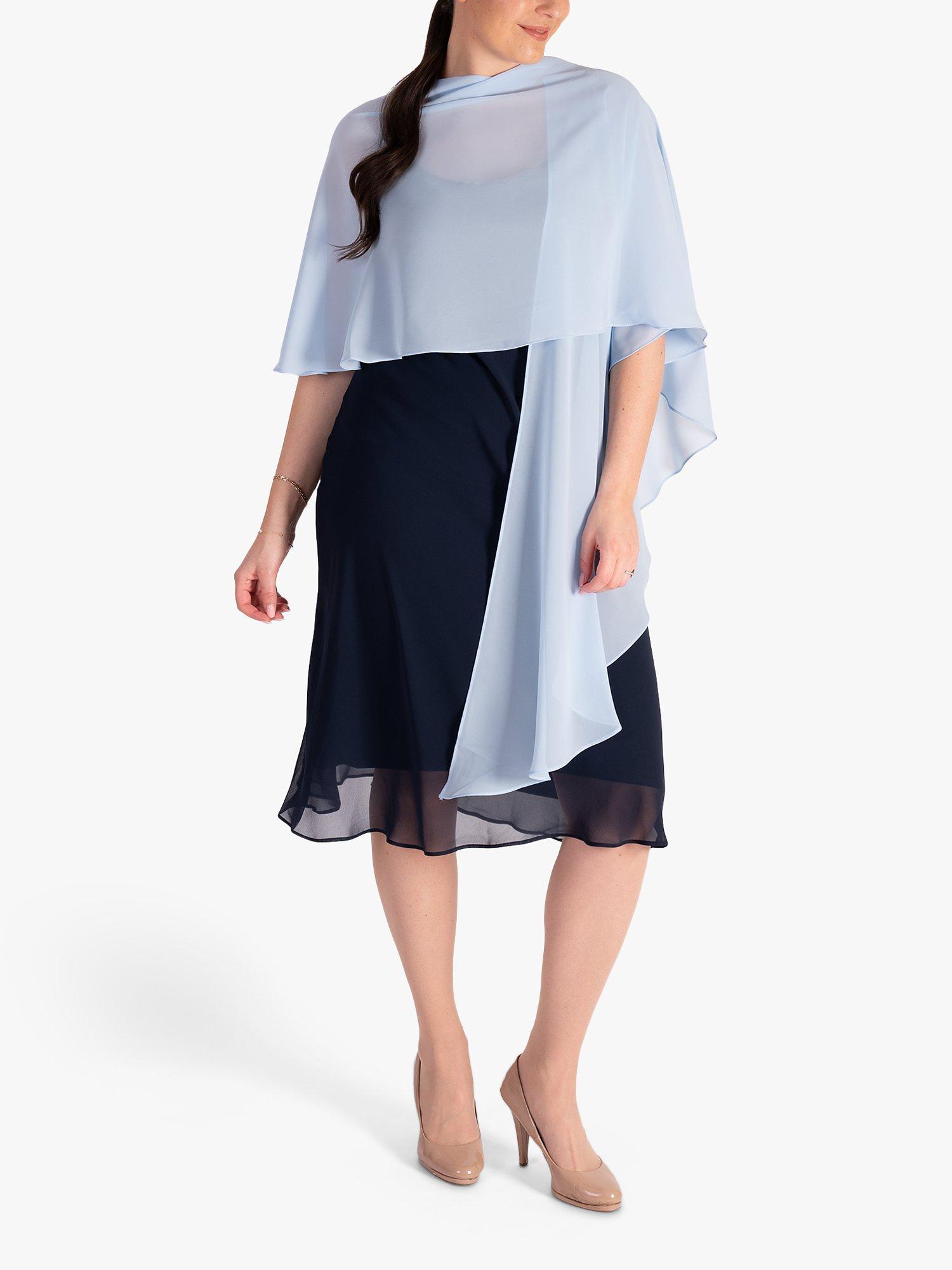 Product image 4 of 4, which shows chesca Chiffon Shawl, Sky Blue, One Size
