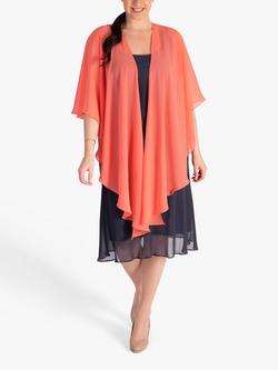 chesca Chiffon Shawl, Coral, Coral