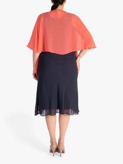chesca Chiffon Shawl, Coral - view 2, Coral