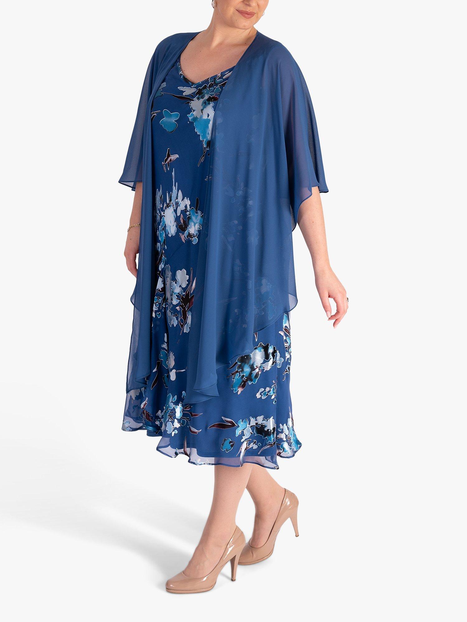 Product image 3 of 4, which shows chesca Chiffon Shawl, Bluebird, One Size