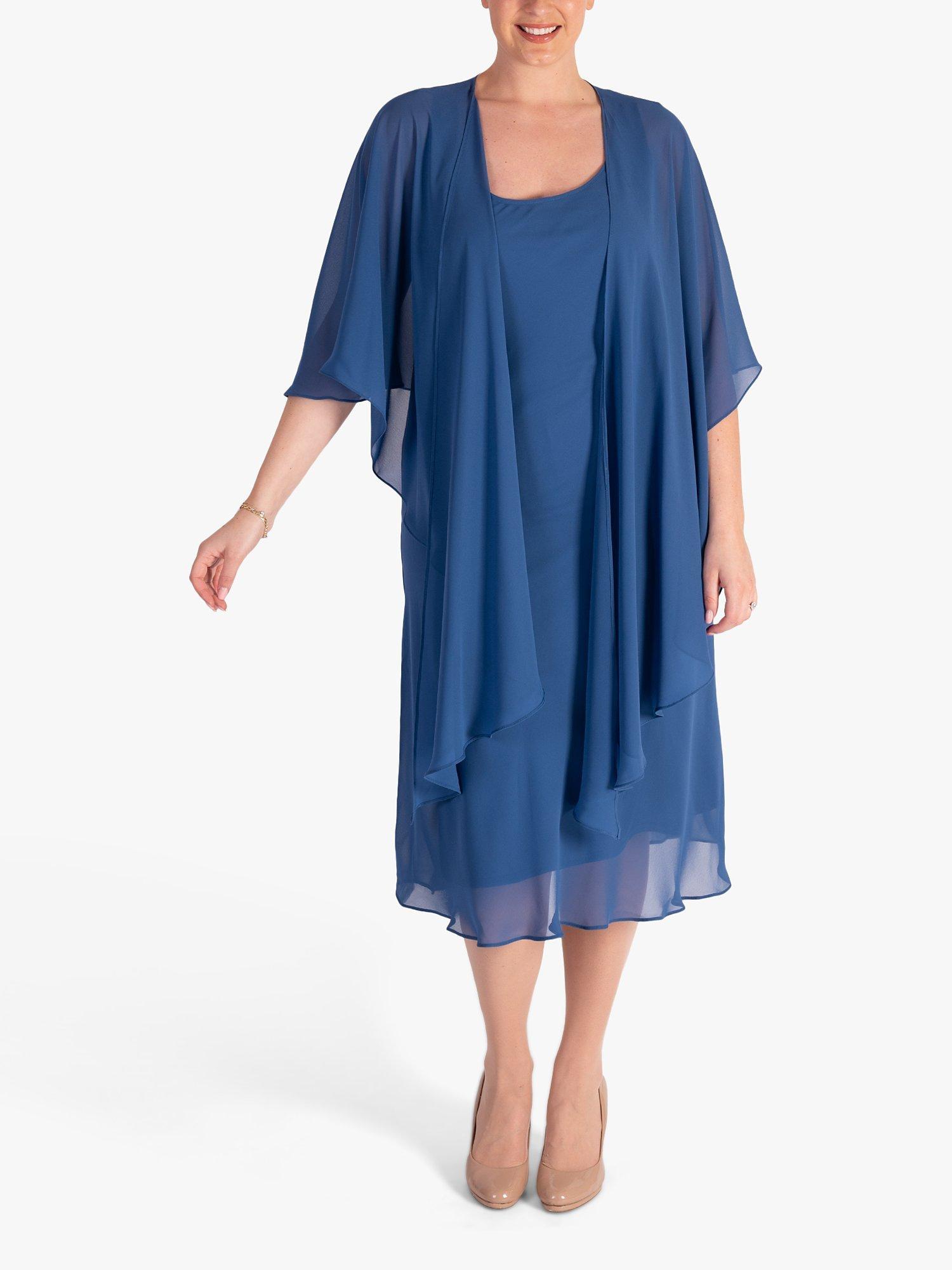 Product image 4 of 4, which shows chesca Chiffon Shawl, Bluebird, One Size