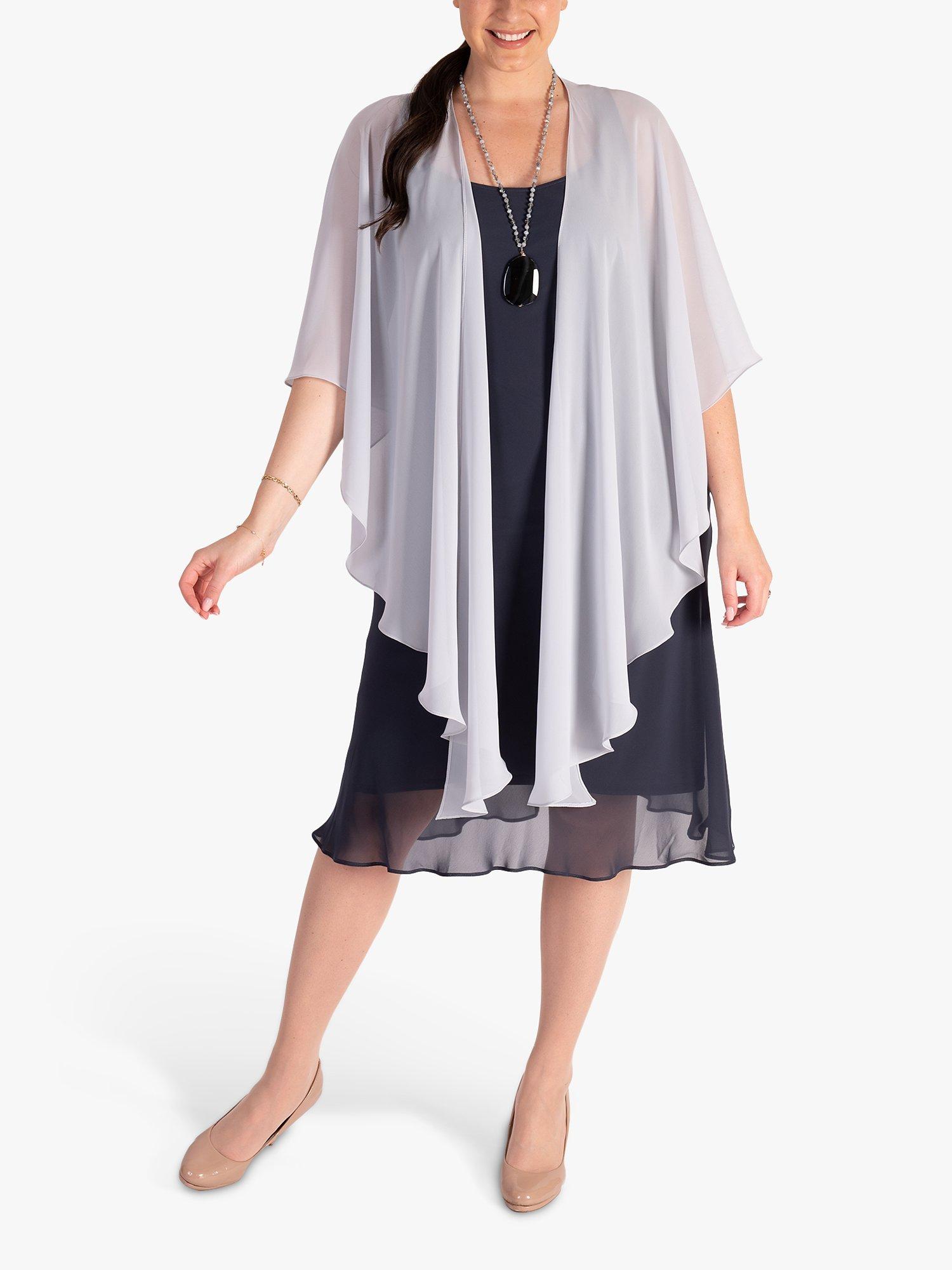 Product image 1 of 4, which shows chesca Chiffon Shawl, Cloud, One Size