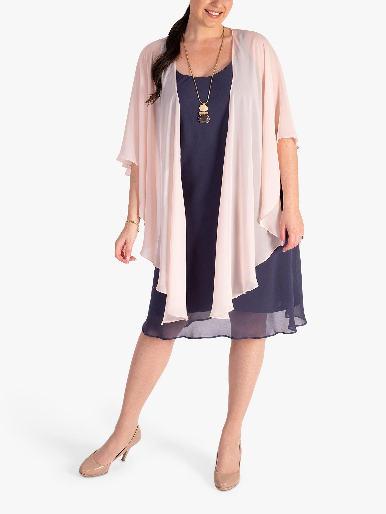 Product image 1 of 4, which shows chesca Chiffon Shawl, Blush, One Size