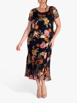 chesca Chrysanthemum Dress, Navy/Multi, Navy/Multi