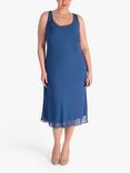 chesca Curve Chiffon Midi Dress, Blue