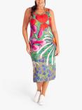 chesca Curve Tropical Print Midi Dress, Multi