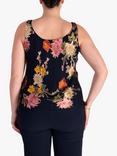 chesca Curve Floral Cami Top, Navy/Multi