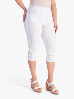 chesca Circle Trim Capri Cropped Trousers, White