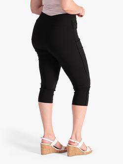 chesca Circle Trim Capri Cropped Trousers - view 2, Black