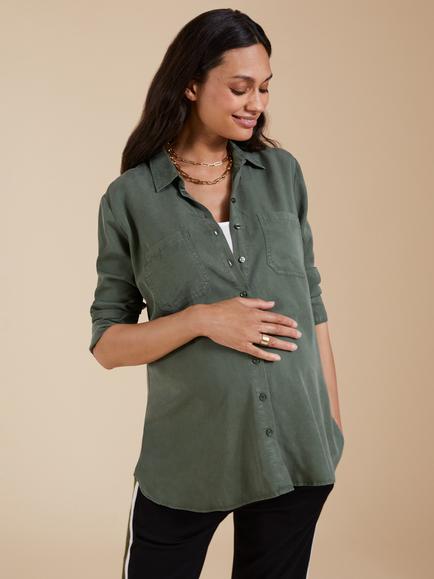 Isabella Oliver Raffa Maternity Shirt, Light Khaki
