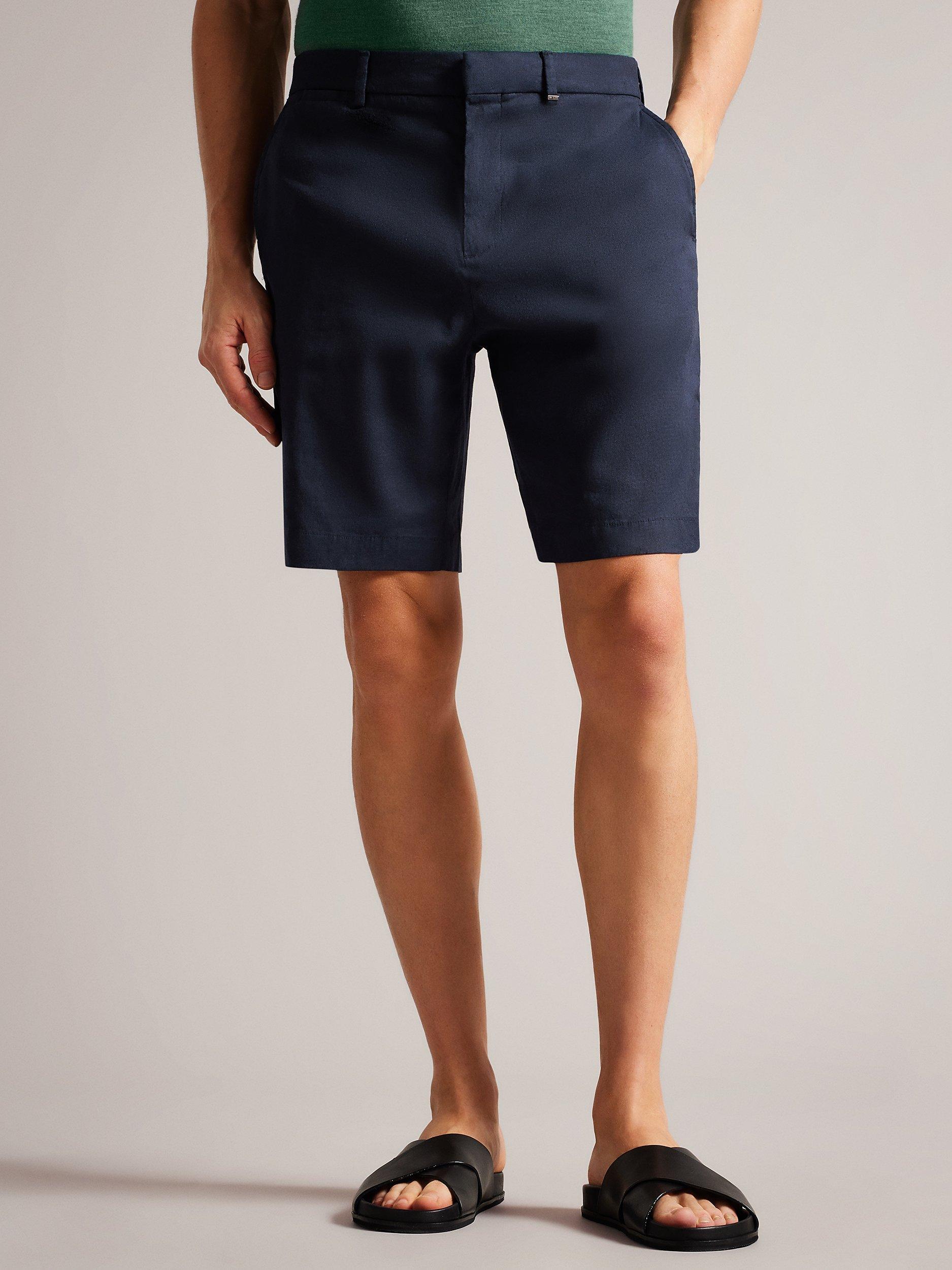 Ted Baker Leder Linen Blend Shorts, Navy