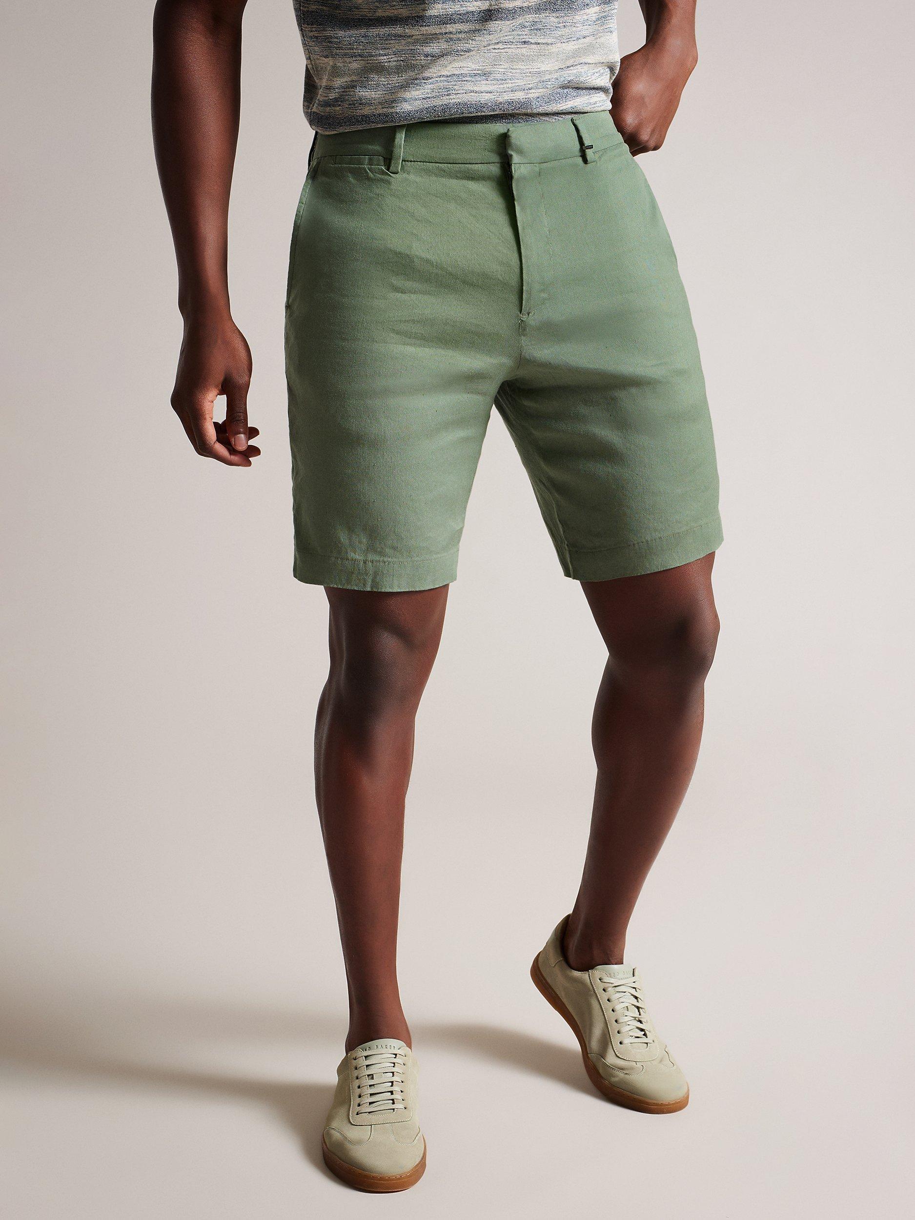 Ted Baker Leder Linen Blend Shorts, Light Green