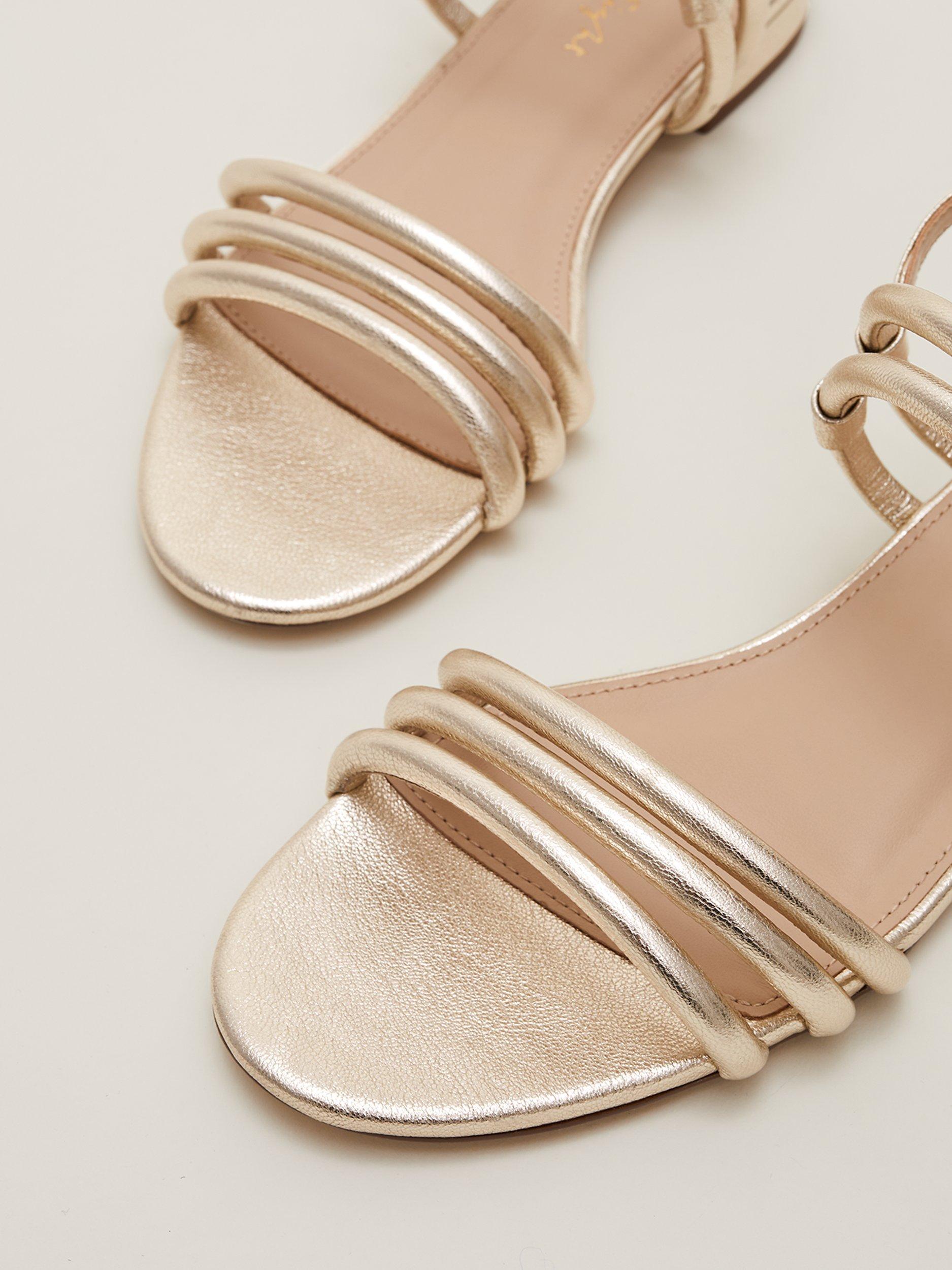 Phase Eight Metallic Leather Sandals Gold