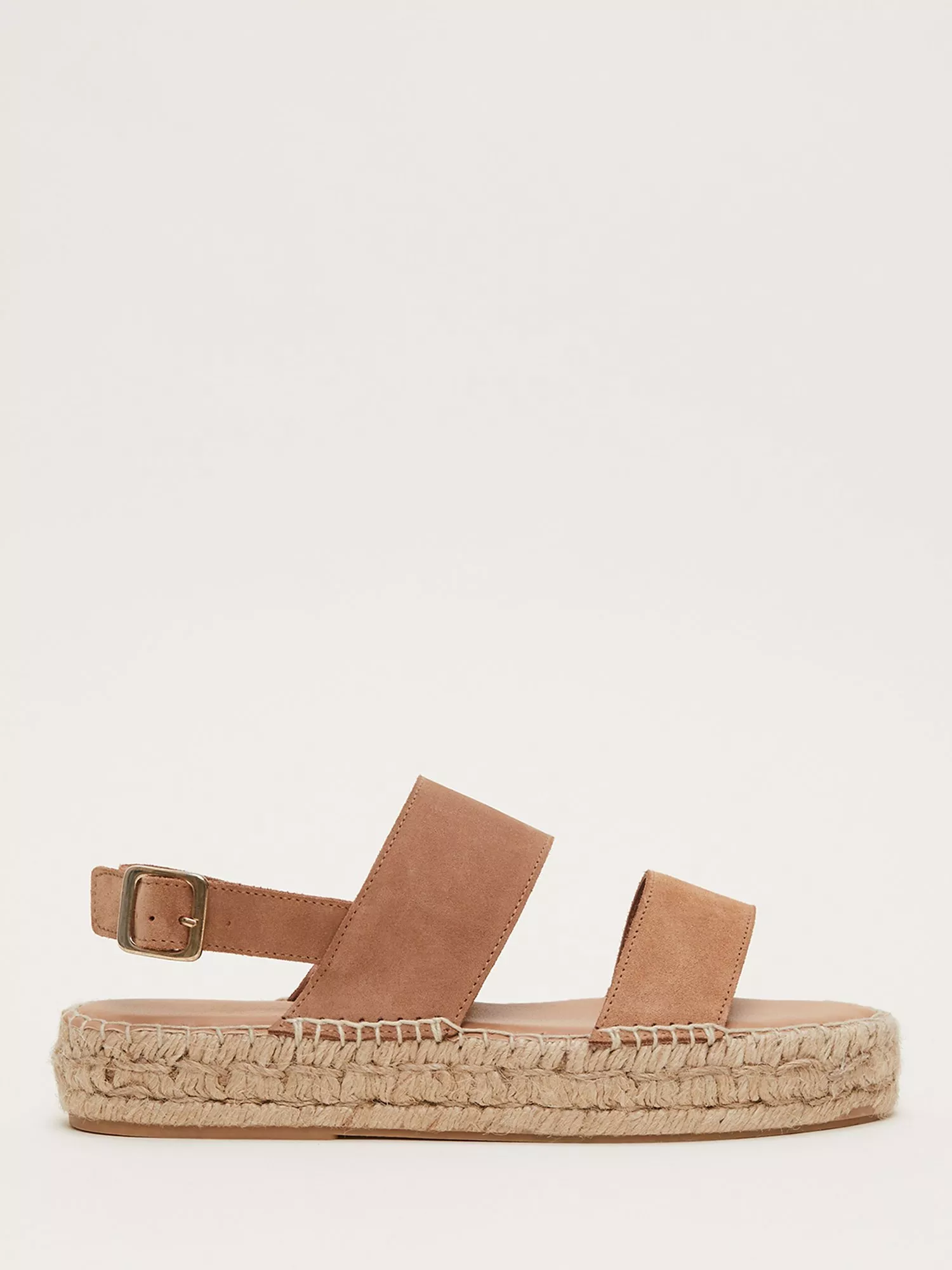 Phase Eight Suede Flat Espadrille Sandals Tan