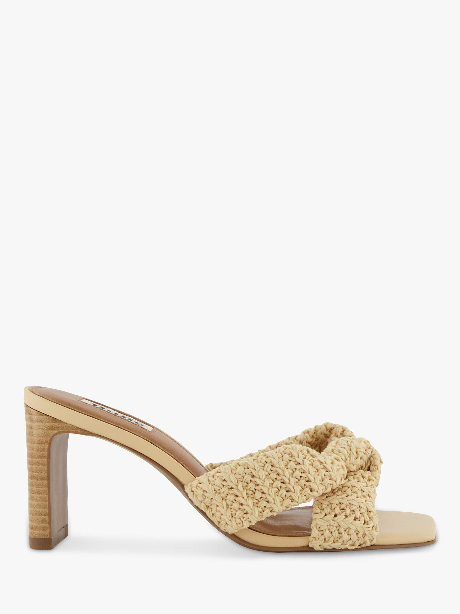 Dune Maize Raffia Mules, Beige