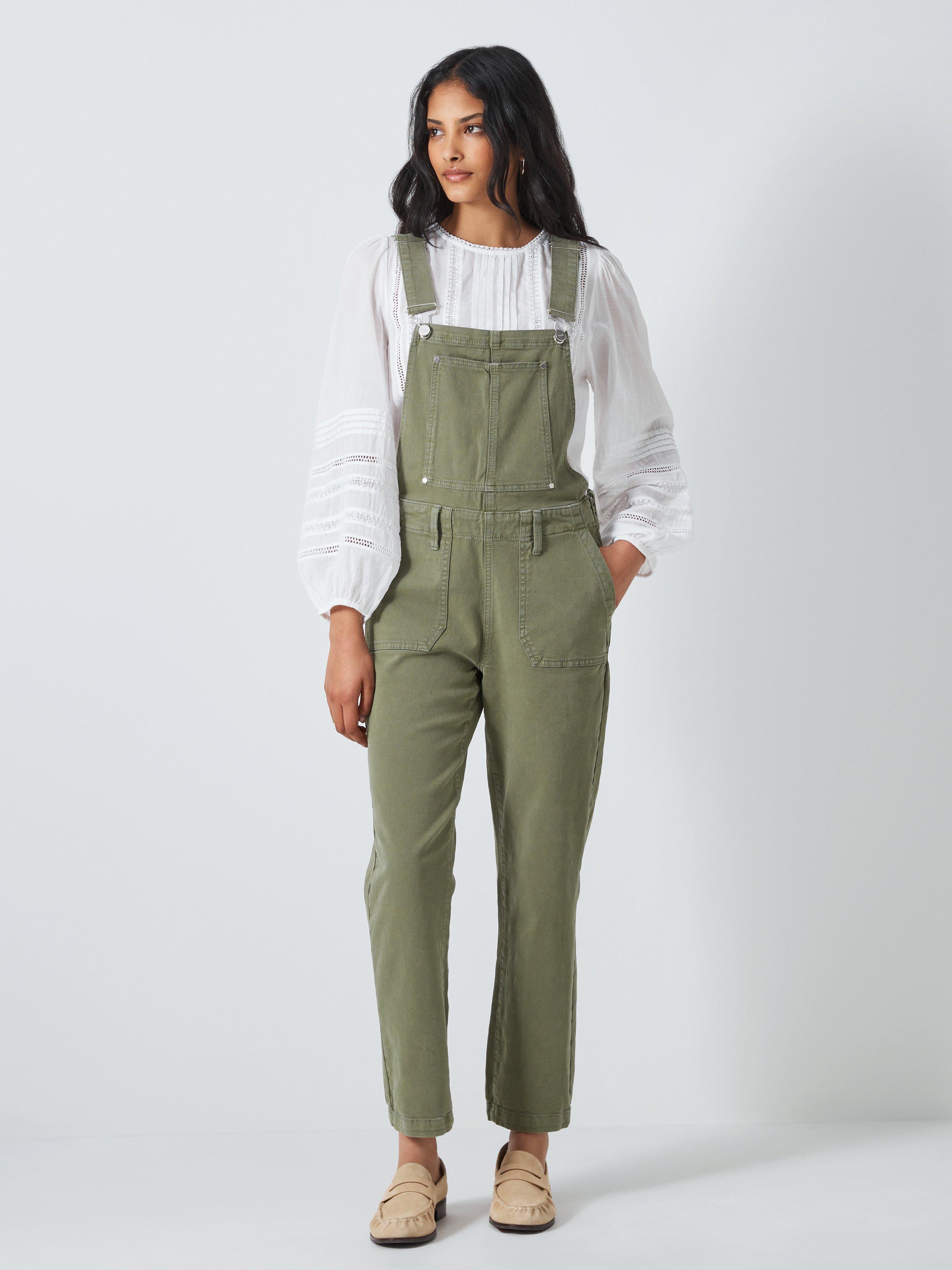 PAIGE Mayslie Denim Dungarees, Vintage Ivy Green