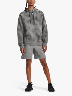 Under Armour Rival Fleece Shorts, Light Heather/White, Lightheather/White