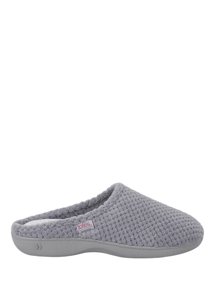 totes Popcorn Terry Mule Slippers, Pale Grey