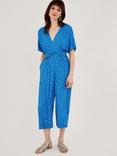 Monsoon Diamond Print Jumpsuit, Blue