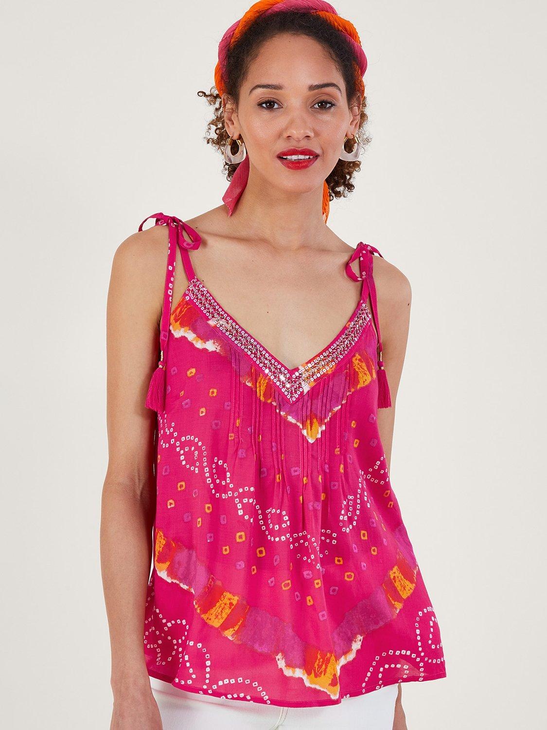 Monsoon Bandini Print Camisole Top, Pink