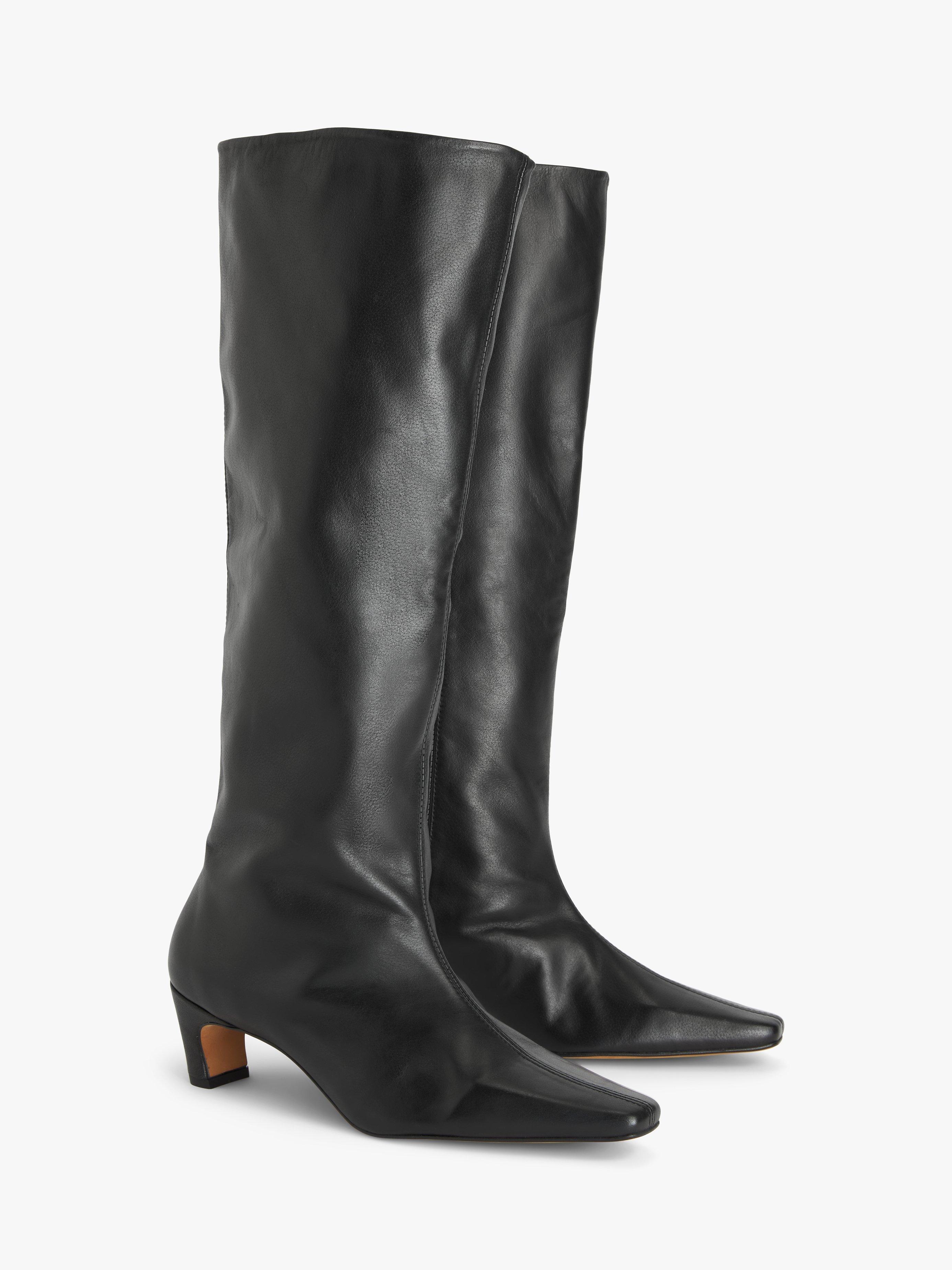 John Lewis Sydnie Leather Chisel Toe Pull On Knee Boots