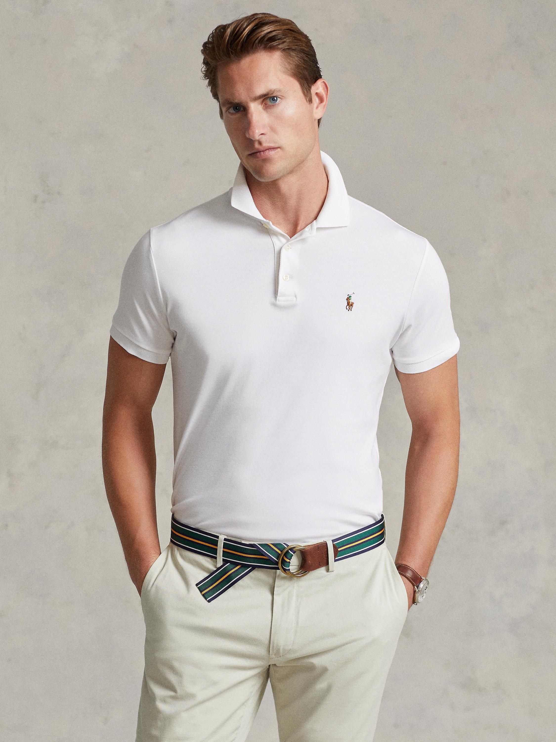 Product image 2 of 6, which shows Polo Ralph Lauren Short Sleeve Polo Shirt, White, S