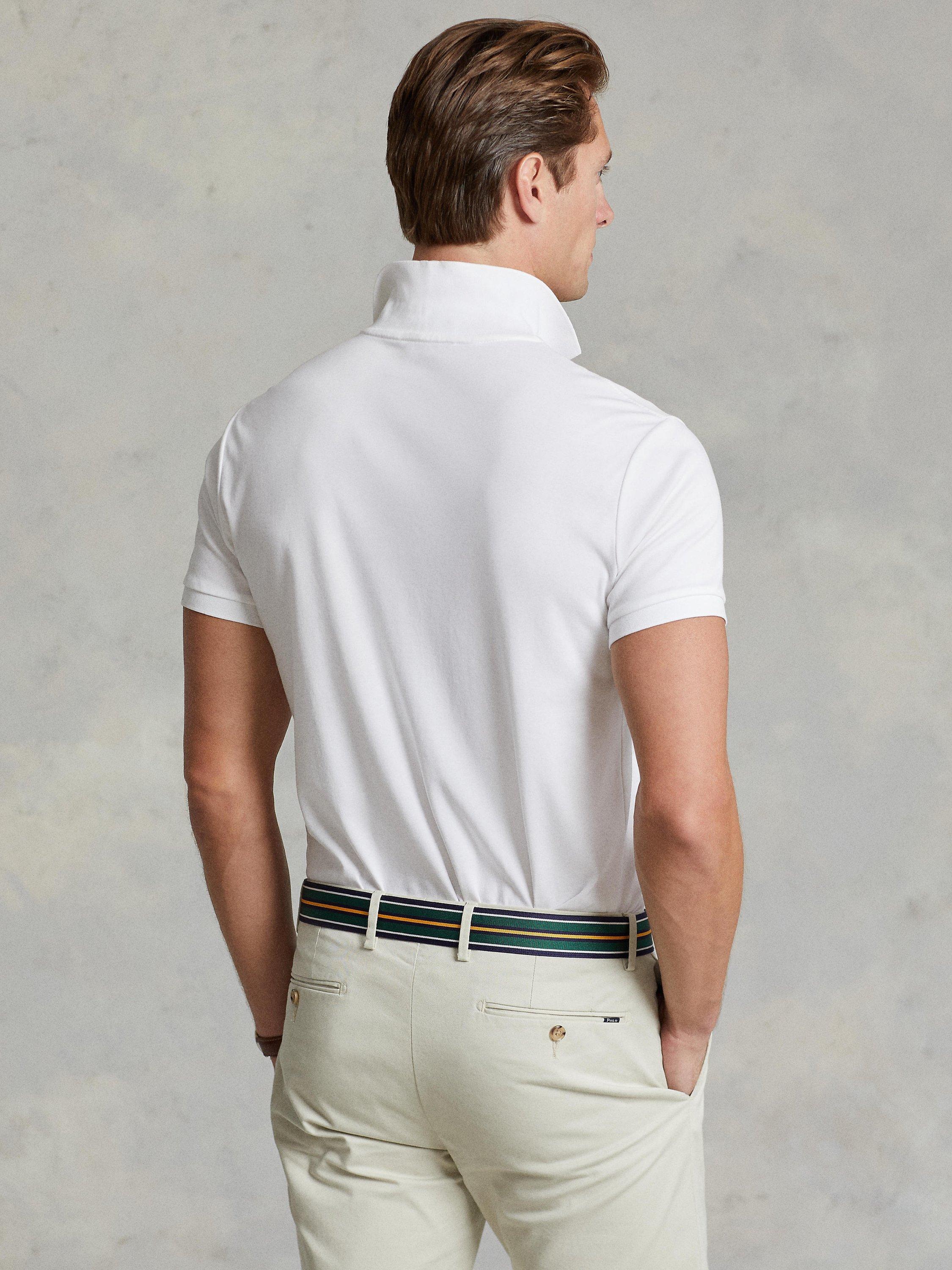 Product image 4 of 6, which shows Polo Ralph Lauren Short Sleeve Polo Shirt, White, S