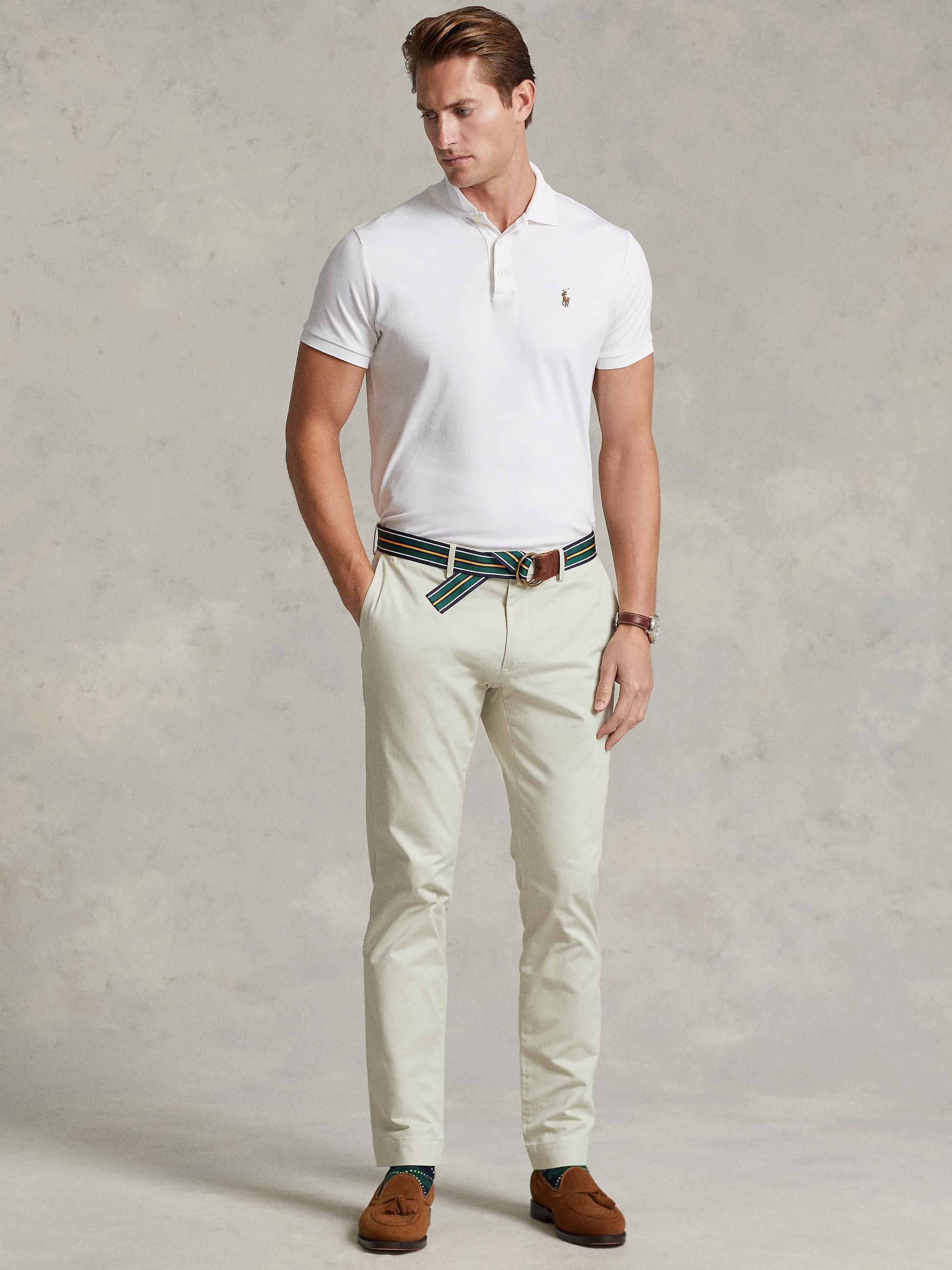 Product image 5 of 6, which shows Polo Ralph Lauren Short Sleeve Polo Shirt, White, S
